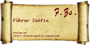 Führer Zsófia névjegykártya